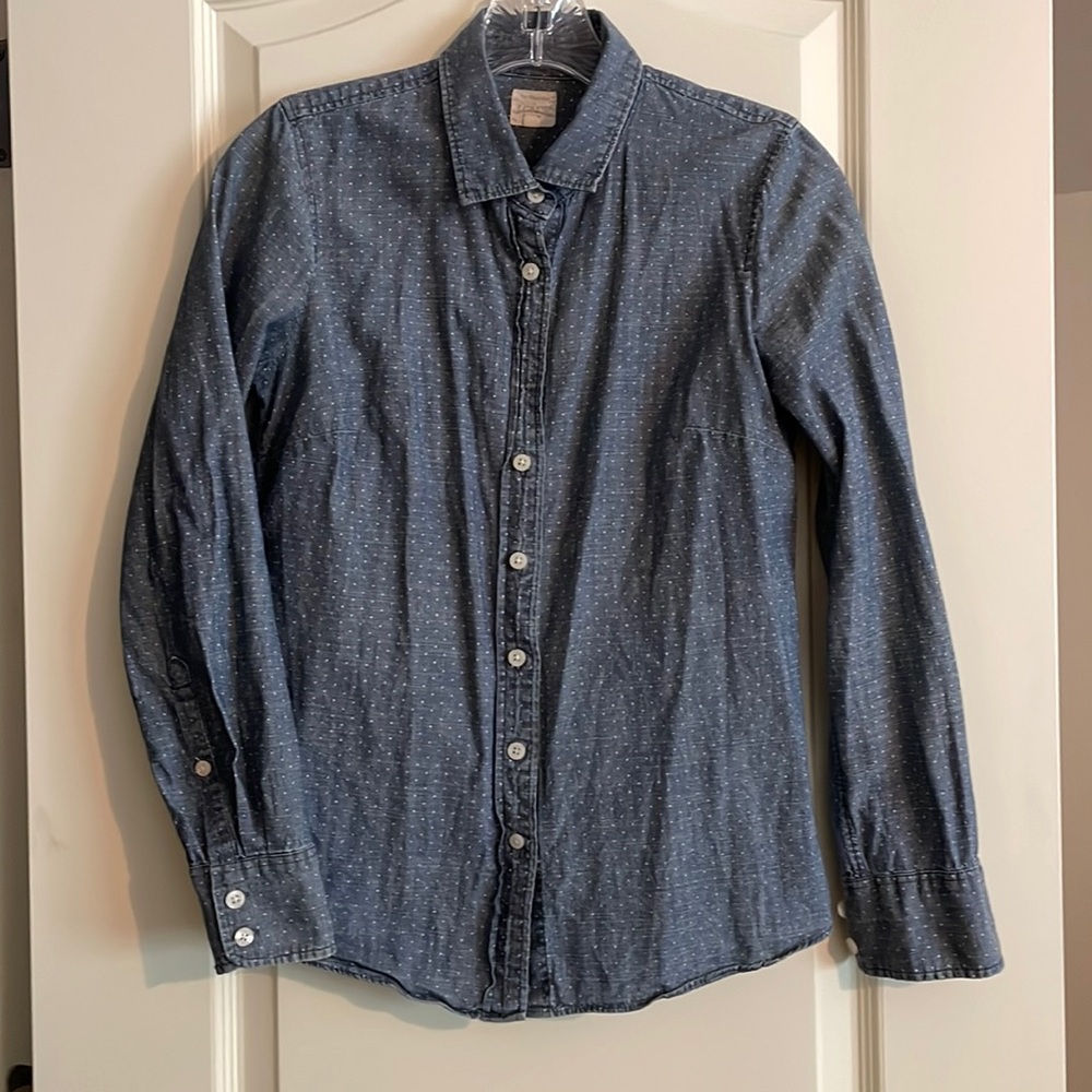 J.Crew polka dot slim button up shirt size XXS